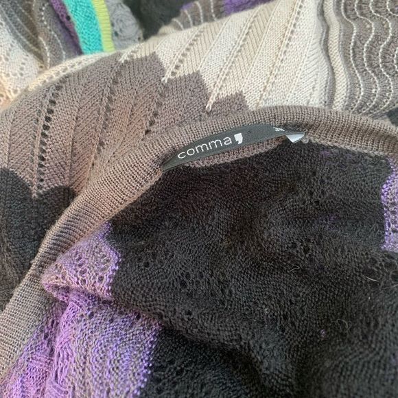 Comma | Funky V-Neck Knit Wide Sleeve Dress - Picture 6 of 8